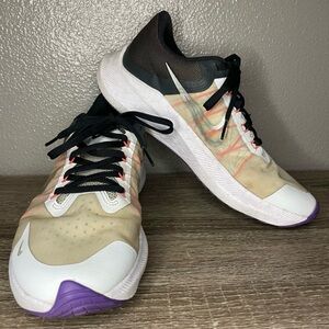 Nike Women's Zoom Winflo 8 Athletic Running Shoes - White, Black, Purple